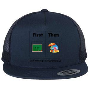 First Teach Then Beach First Teach Then Beach Funny Teacher Flat Bill Trucker Hat