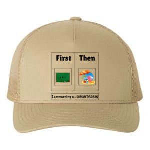 First Teach Then Beach First Teach Then Beach Funny Teacher Yupoong Adult 5-Panel Trucker Hat