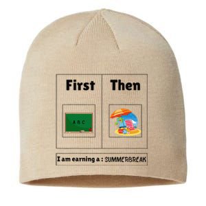 First Teach Then Beach First Teach Then Beach Funny Teacher Sustainable Beanie