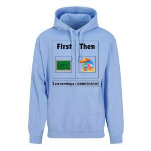 First Teach Then Beach First Teach Then Beach Funny Teacher Unisex Surf Hoodie