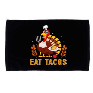 Funny Thanksgiving Turkey Eat Tacos Microfiber Hand Towel