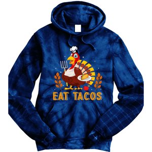 Funny Thanksgiving Turkey Eat Tacos Tie Dye Hoodie