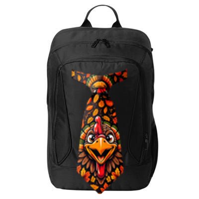 Funny Thanksgiving Tie with Turkey for Family Dinner City Backpack