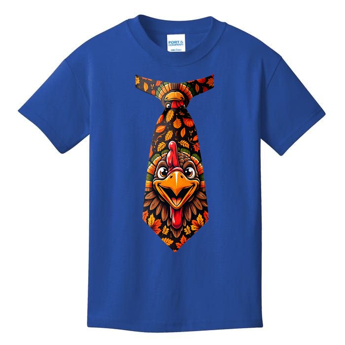 Funny Thanksgiving Tie with Turkey for Family Dinner Kids T-Shirt