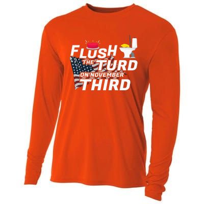 Flush The Turd On November Third Anti Trump Cooling Performance Long Sleeve Crew