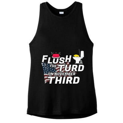 Flush The Turd On November Third Anti Trump Ladies PosiCharge Tri-Blend Wicking Tank