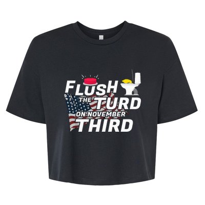 Flush The Turd On November Third Anti Trump Bella+Canvas Jersey Crop Tee