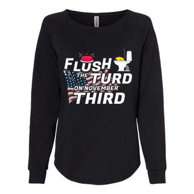 Flush The Turd On November Third Anti Trump Womens California Wash Sweatshirt