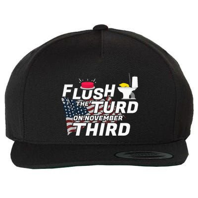 Flush The Turd On November Third Anti Trump Wool Snapback Cap