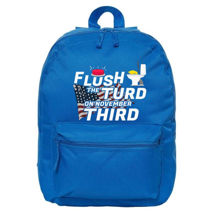 Flush The Turd On November Third Anti Trump 16 in Basic Backpack