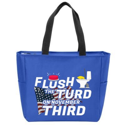 Flush The Turd On November Third Anti Trump Zip Tote Bag