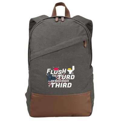 Flush The Turd On November Third Anti Trump Cotton Canvas Backpack
