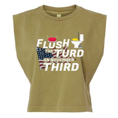 Flush The Turd On November Third Anti Trump Garment-Dyed Women's Muscle Tee