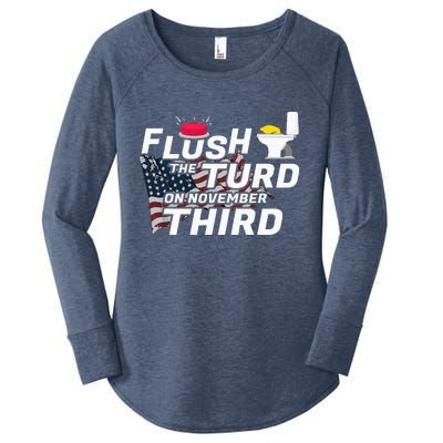 Flush The Turd On November Third Anti Trump Women's Perfect Tri Tunic Long Sleeve Shirt