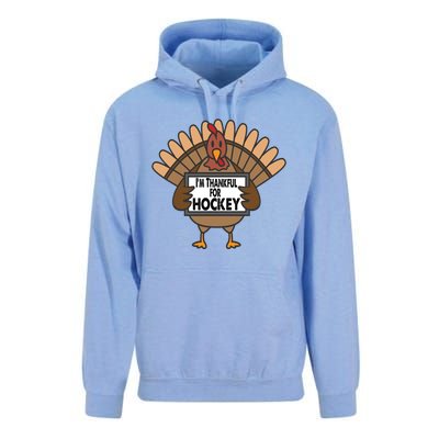 Funny Thanksgiving Turkey Thankful For Hockey Gift Unisex Surf Hoodie