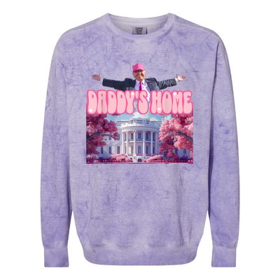 Funny Trump Take America Back DaddyS Home Trump Pink 2024 Colorblast Crewneck Sweatshirt