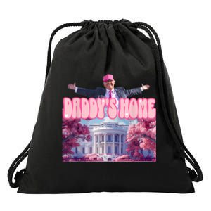 Funny Trump Take America Back DaddyS Home Trump Pink 2024 Drawstring Bag