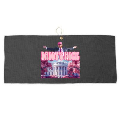 Funny Trump Take America Back DaddyS Home Trump Pink 2024 Large Microfiber Waffle Golf Towel