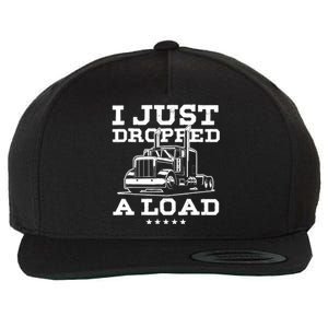 Funny Tractor Truck Driver Trucker Puns Just Dropped A Load Wool Snapback Cap