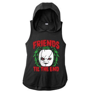 Friends Till The End Lazy Halloween Costume Horror Movie Ladies PosiCharge Tri-Blend Wicking Draft Hoodie Tank