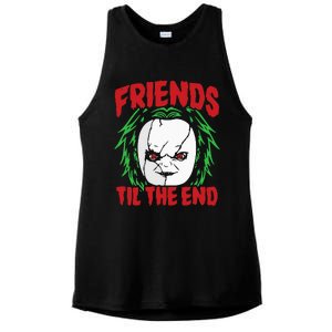 Friends Till The End Lazy Halloween Costume Horror Movie Ladies PosiCharge Tri-Blend Wicking Tank