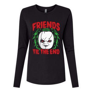 Friends Till The End Lazy Halloween Costume Horror Movie Womens Cotton Relaxed Long Sleeve T-Shirt