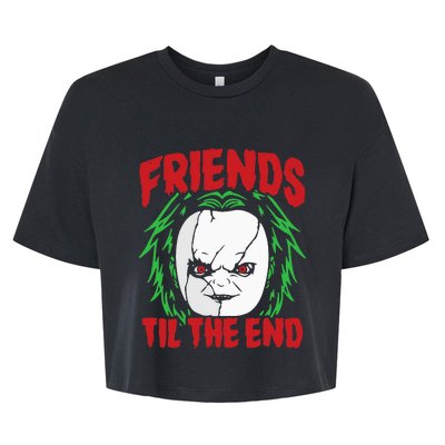 Friends Till The End Lazy Halloween Costume Horror Movie Bella+Canvas Jersey Crop Tee