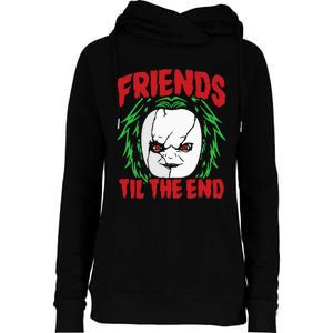 Friends Till The End Lazy Halloween Costume Horror Movie Womens Funnel Neck Pullover Hood