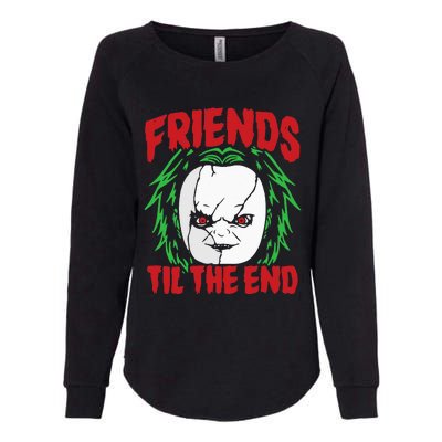 Friends Till The End Lazy Halloween Costume Horror Movie Womens California Wash Sweatshirt