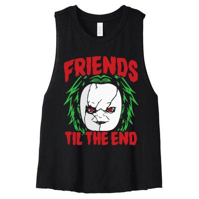 Friends Till The End Lazy Halloween Costume Horror Movie Women's Racerback Cropped Tank