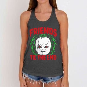 Friends Till The End Lazy Halloween Costume Horror Movie Women's Knotted Racerback Tank