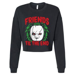 Friends Till The End Lazy Halloween Costume Horror Movie Cropped Pullover Crew