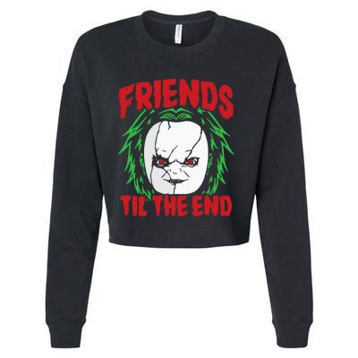 Friends Till The End Lazy Halloween Costume Horror Movie Cropped Pullover Crew