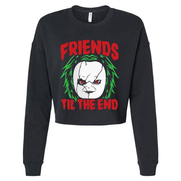 Friends Till The End Lazy Halloween Costume Horror Movie Cropped Pullover Crew