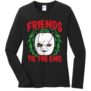 Friends Till The End Lazy Halloween Costume Horror Movie Ladies Long Sleeve Shirt