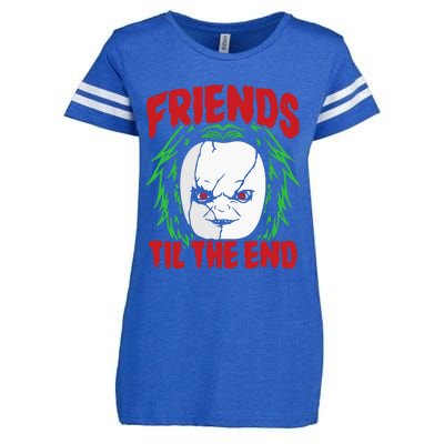 Friends Till The End Lazy Halloween Costume Horror Movie Enza Ladies Jersey Football T-Shirt