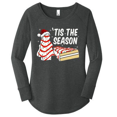 Funny Tis The Season Design Christmas Tree Cakes Debbie Women's Perfect Tri Tunic Long Sleeve Shirt