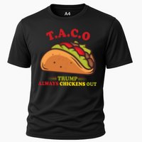 Funny Taco Trump Always Chickens Out Cooling Performance Crew T-Shirt