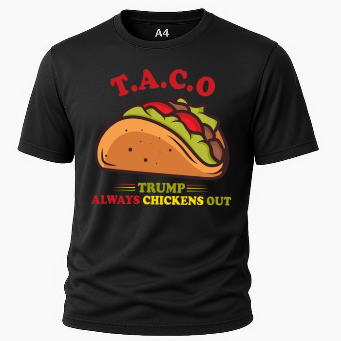 Funny Taco Trump Always Chickens Out Cooling Performance Crew T-Shirt