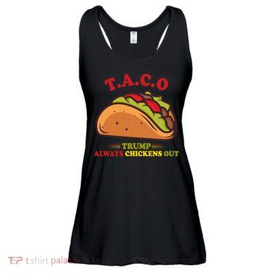 Funny Taco Trump Always Chickens Out Ladies Essential Flowy Tank