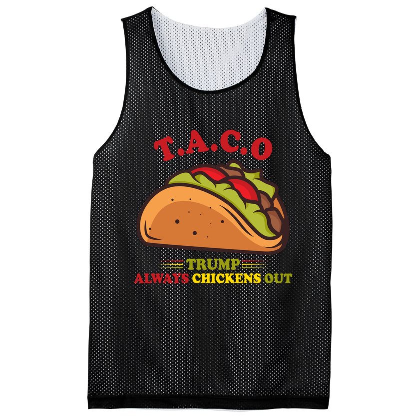 Funny Taco Trump Always Chickens Out Mesh Reversible Basketball Jersey Tank