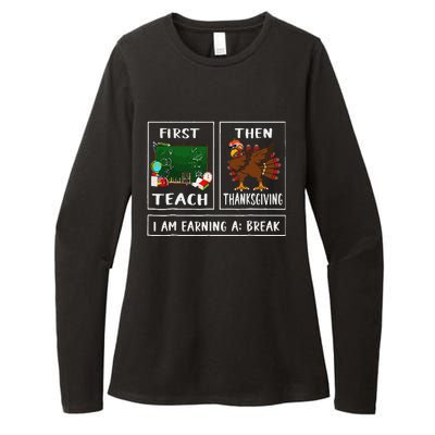 First Teach Then Thanksgiving IM Earning A Break Teacher Womens CVC Long Sleeve Shirt