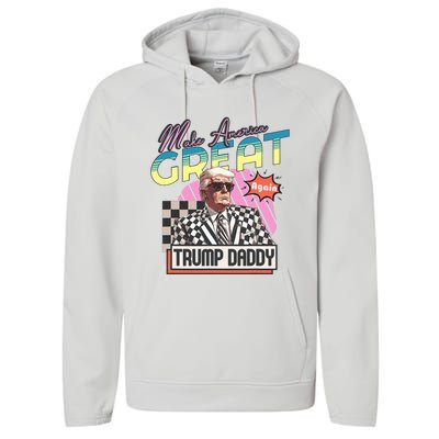 Funny Trump Take America Back DaddyS Home Trump Pink 2024 Performance Fleece Hoodie