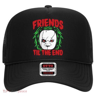 Friends Till The End Lazy Halloween Costume Horror Movie High Crown Mesh Back Trucker Hat