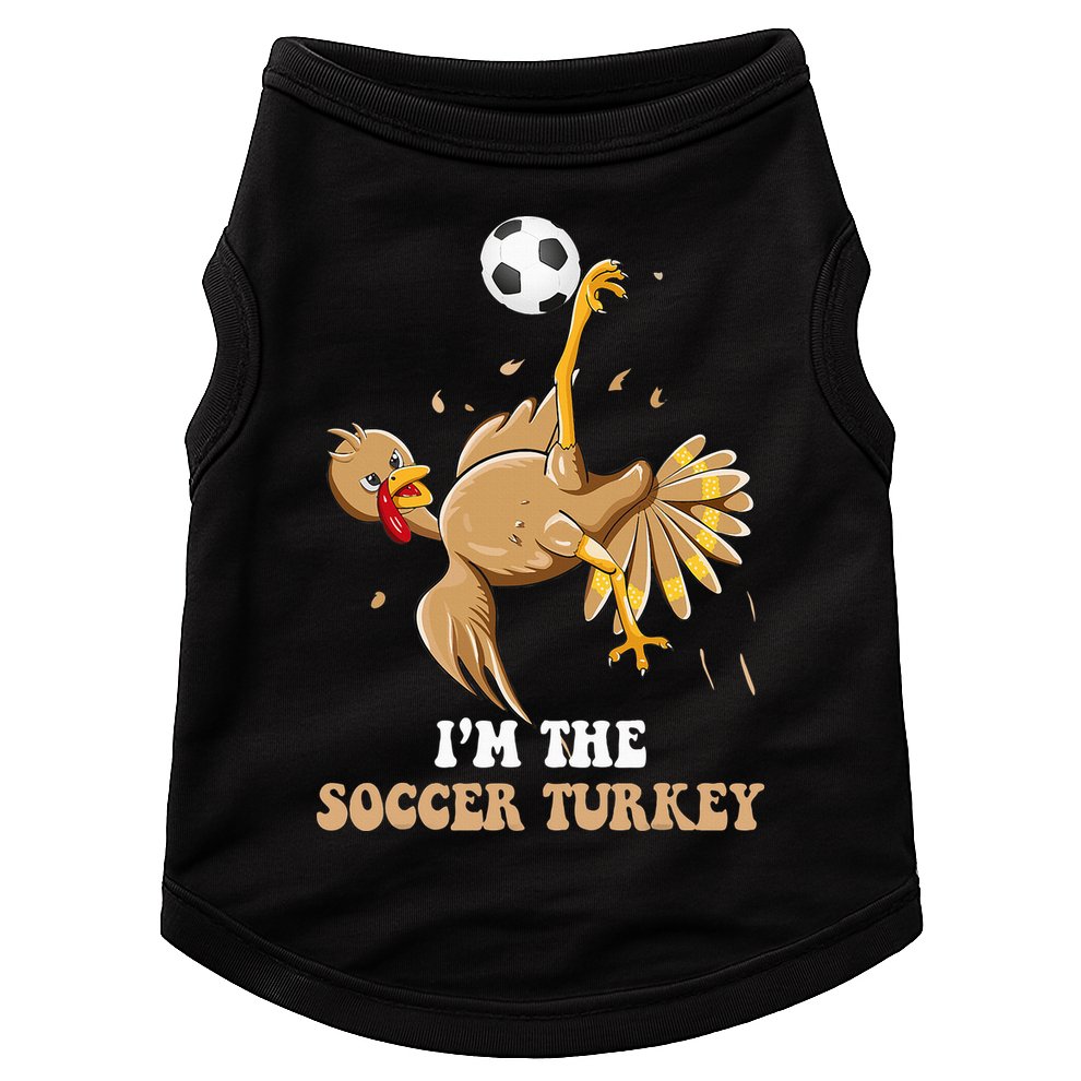Funny Thanksgiving Turkey Soccer Doggie Tank