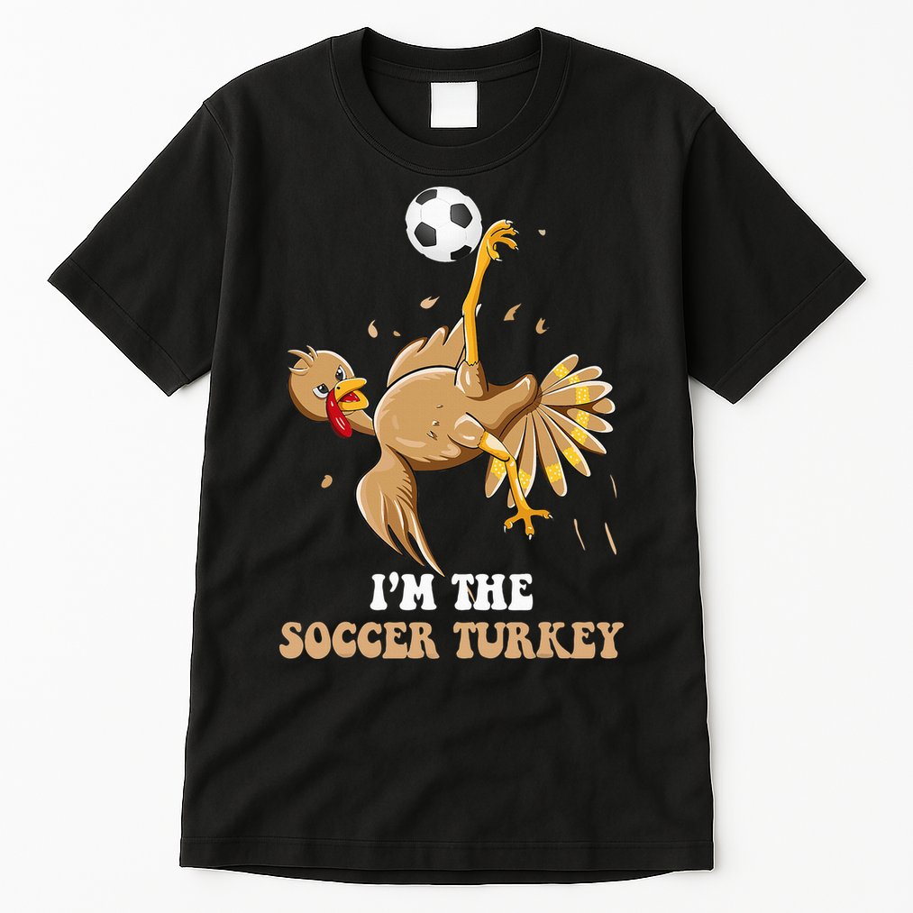 Funny Thanksgiving Turkey Soccer Tall T-Shirt