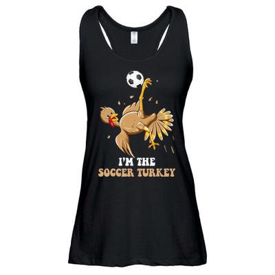 Funny Thanksgiving Turkey Soccer Ladies Essential Flowy Tank
