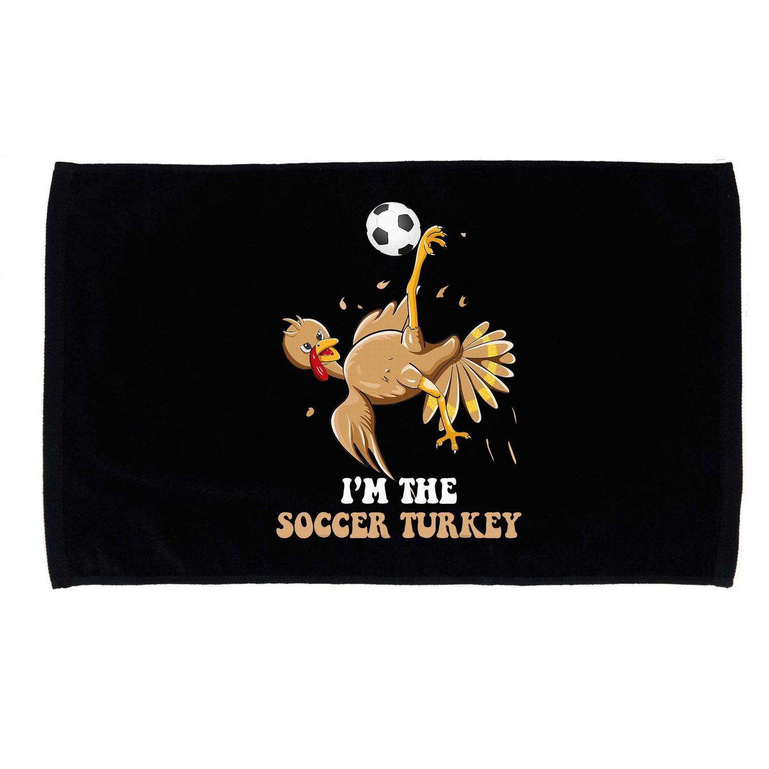 Funny Thanksgiving Turkey Soccer Microfiber Hand Towel