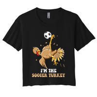 Funny Thanksgiving Turkey Soccer Women's Crop Top Tee