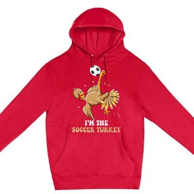 Funny Thanksgiving Turkey Soccer Premium Pullover Hoodie